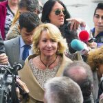 Llegada de Esperanza Aguirre a declarar a los Juzgados de Plaza de Castilla por su incidente de trafico