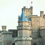 Detalle del Castillo de los Reyes de Olite, en la zona media de Navarra