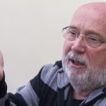 El secretario de Organización y Coordinación de Área Interna de UGT de Andalucía, Manuel Ferrer, durante la rueda de prensa donde ha denunciado el borrado de 1.756 archivos y la copia de más de 22.400 desde ordenadores internos del sindicato