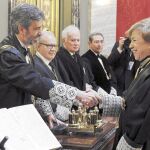 Carlos Lesmes, presidió ayer la toma de posesión de Ana Ferrer