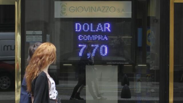 Vista de una casa de cambio de divisas el pasado viernes.