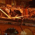 Estado en que quedó el café Argana, en Marrakech, en el atentado terrorista de los yihadistas en abril de 2011.