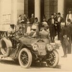 El archiduque austro-hungaro Francisco Fernando y su mujer, Sofía, en el ayuntamiento de Sarajevo el 28 de junio de 1914