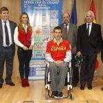 De izqd. a dcha., Victorino Martín, Miguel Cardenal, Cristina Sánchez, El Chano, Miguel Segarra, Palomo Linares y El Fundi