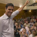 Pedro Sánchez hoy en Jaén en un acto para presentar su candidatura.