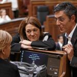 Madina, Valenciano y Soraya Rodríguez.