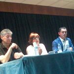 De izquierda a derecha, los conferenciantes Andrés de Miguel, Yolanda Fernández Fernández-Cuesta y Roberto García Yuste.