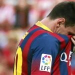 Messi marcó el primer y se marchó lesionado a los 29 minutos