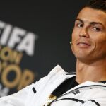 Cristiano Ronaldo, durante la rueda de prensa previa a la entrega del Balón de Oro.