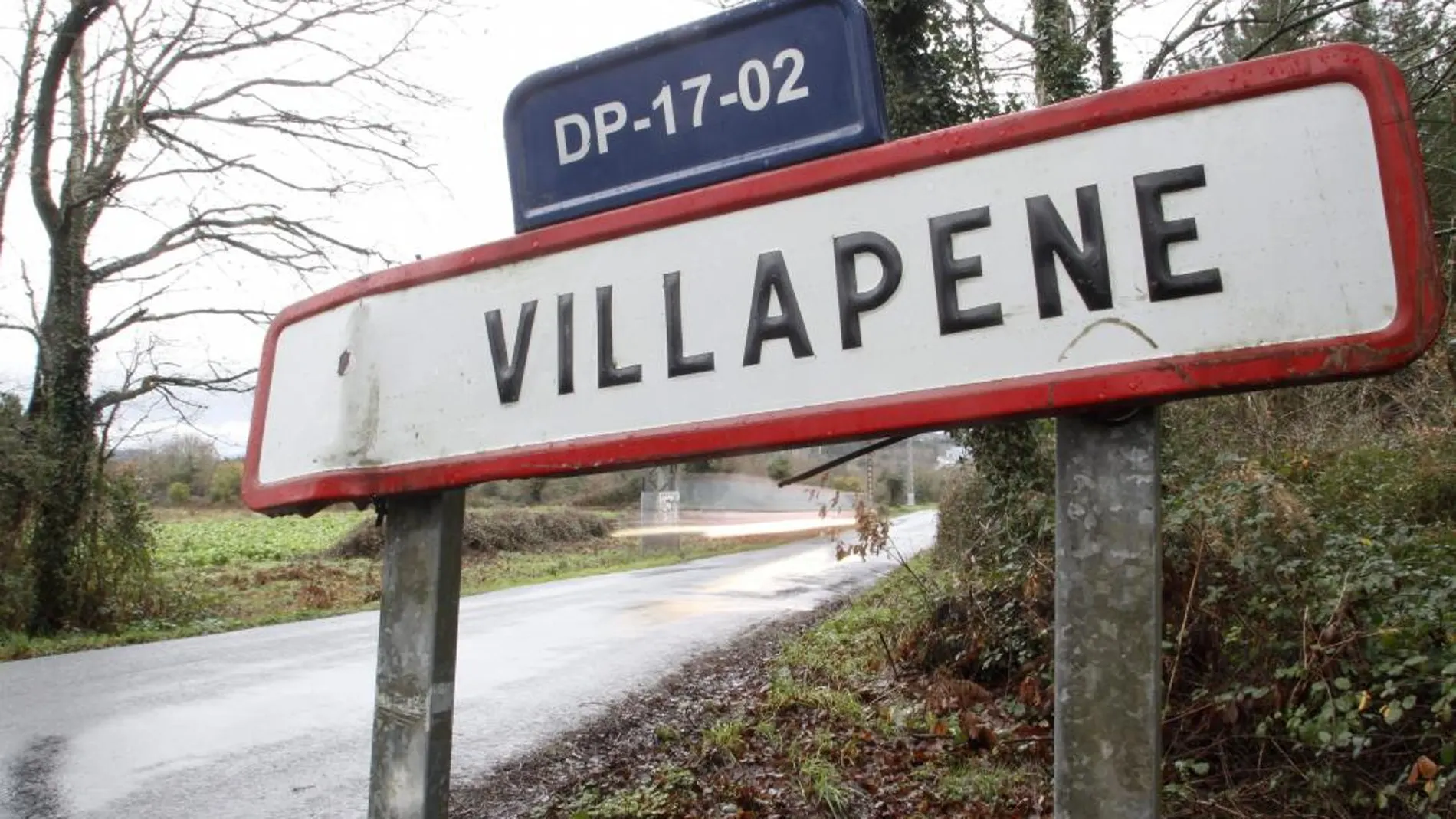 Imagen del cartel de localizacion del pueblo de Cospeito, Villapene