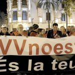 Trabajadores de RTVV se sumaron a la manifestación