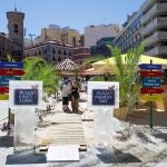 Imagen de la plaza de Santa María Soledad Torres Acosta, ataviada al estilo playero