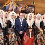 Las candidatas a Bellea del Foc 2014 recorrieron ayer el espacio del Patronato Costa Blanca en FITUR para promocionar la fiesta de las Hogueras