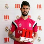 Isco recogió hoy en Valdebebas el premio Jugador Cinco Estrellas Mahou