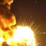 El momento de la explosión del cohete