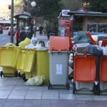 Imagen de una huelga de recogida de basuras en Madrid.
