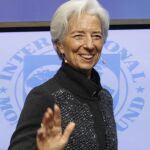 La directora gerente del Fondo Monetario Internacional (FMI), Christine Lagarde, en una conferencia hoy en Dublín