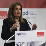 Fátima Báñez, durante la inauguracion de la jornada "Competitividad a través del talento: Creciendo con las personas".