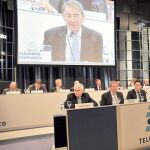 Vasile, Echevarría y Rodríguez, en primer término, en la Junta de ayer