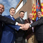 Jordi Mestre, Javier Bordas, Bartomeu, Rexach y Ariedo Braida, de izd a dcha