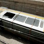 El primero de los vagones del convoy del metro de Valencia accidentado