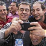 Juan Carlos Monedero, en un acto de Podemos con varios asistentes