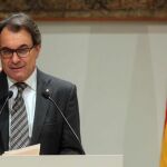El presidente catalán, Artur Mas, tras firmar un convenio con el Ayuntamiento de Barcelona