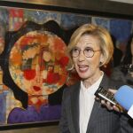 La dirigente de UPyD, Rosa Díez, a su llegada al Consejo Político