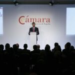 El rey Felipe VI , durante su intervención en la de presentación oficial de la nueva Cámara de Comercio de España.