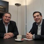 Alexis Tsipras, durante su encuentro con Panos Kammenos