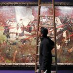 «¡La doncella!», un óleo de Frank Craig. El juego de lanzas evoca «La batalla de San Romano», de Paolo Ucello