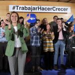 María Dolores Cospedal, durante un acto político del partido hoy en Avilés.