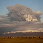 Imagen del Eyjafjallajokull, otro volcán en activo de Islandia