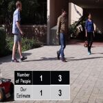 Medición de personas entre los dos puntos wi-fi (los mini-vehículos)