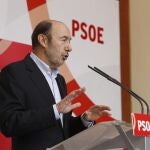 Comparecencia de Alfredo Pérez Rubalcaba ante los medios de comunicación