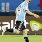 Messi celebra el gol del triunfo de Argentina. Es la primera vez que el delantero del Barcelona derrota a Brasil
