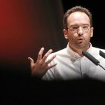 Antonio Hernando, ayer, en el mitin de Alcorcón