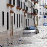 Imagen de archivo de una calle inundada por la fuertes lluvias