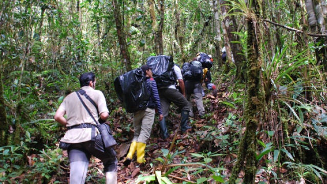 Los miembros de la expedición, en los Mura Nunka