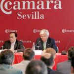 Francisco Herrero, presidente de la Cámara de Comercio de Sevilla, en uno de los múltiples encuentros organizados por esta institución