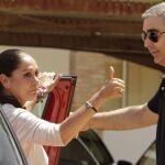Isabel Pantoja, acompañada por su hermano Agustín