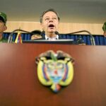 El ministro, durante una conferencia de prensa en Bogotá