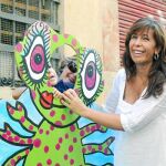 La presidenta del PP, Alicia Sánchez-Camacho, ayer en las fiestas de Gràcia