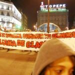 Alrededor de medio millar de personas acudió a la manifestación convocada por la Coordinadora Antifascista de Madrid