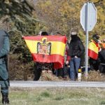 Partidarios de Franco hoy en las inmediaciones del Valle de los Caídos