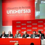 Un momento de la inauguración, ayer en Guadalajara (México), del II Encuentro de Rectores Universia, con más de un millar de asistentes