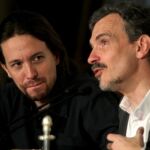 El secretario general de Podemos, Pablo Iglesias, durante su intervención hoy en un desayuno informativo del Fórum Europa