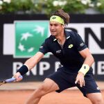 El español David Ferrer, en acción durante el partido contra el belga David Goffin