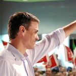 El líder de los socialistas, Pedro Sánchez, ayer, en Bilbao