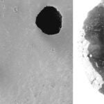Imágenes de las cuevas en la superficie del planeta rojo